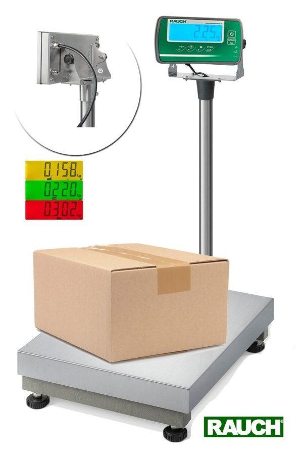 Geeichte Basic Plattformwaage mit XXL 700x800mm Wiegefläche, Wiegebereich 300kg/100g